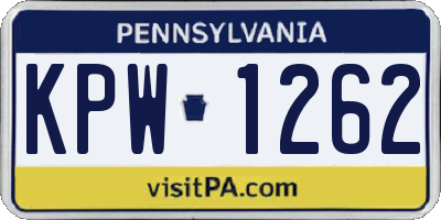 PA license plate KPW1262