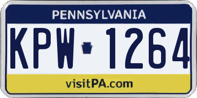 PA license plate KPW1264