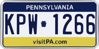 PA license plate KPW1266