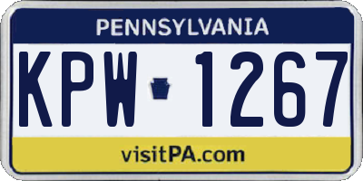 PA license plate KPW1267