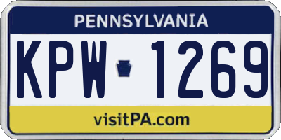 PA license plate KPW1269