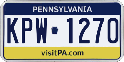 PA license plate KPW1270
