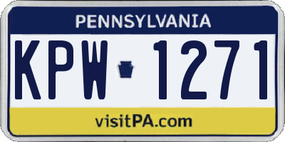 PA license plate KPW1271