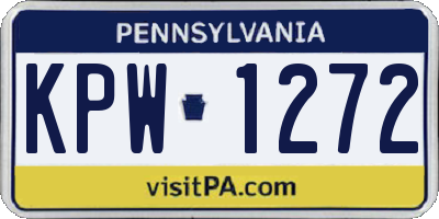 PA license plate KPW1272