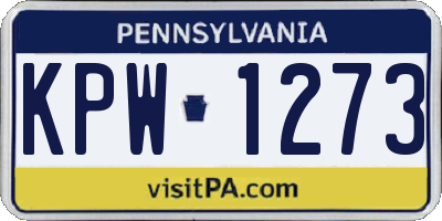 PA license plate KPW1273