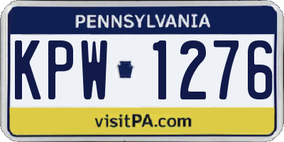 PA license plate KPW1276