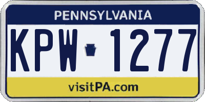 PA license plate KPW1277