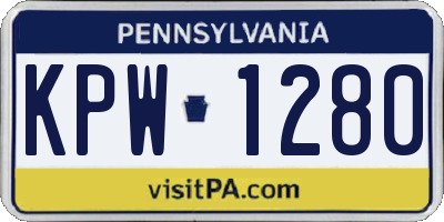 PA license plate KPW1280