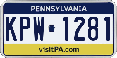 PA license plate KPW1281