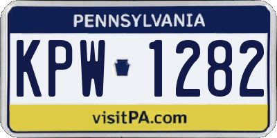 PA license plate KPW1282