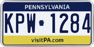 PA license plate KPW1284