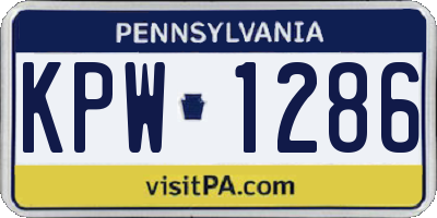 PA license plate KPW1286