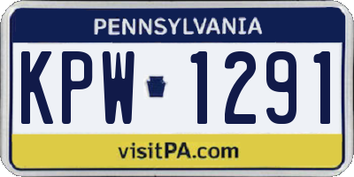 PA license plate KPW1291