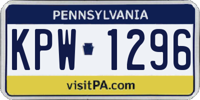 PA license plate KPW1296