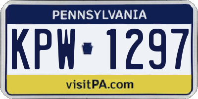 PA license plate KPW1297