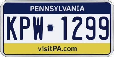 PA license plate KPW1299