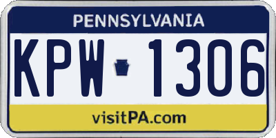 PA license plate KPW1306