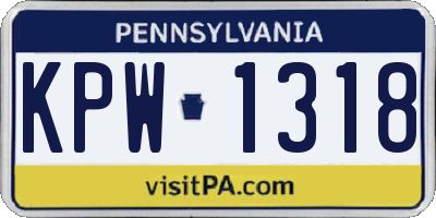 PA license plate KPW1318