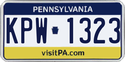 PA license plate KPW1323
