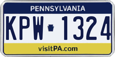 PA license plate KPW1324