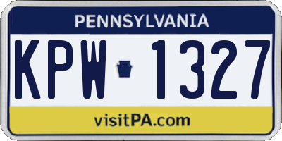 PA license plate KPW1327