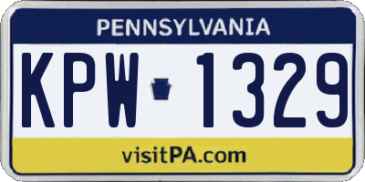 PA license plate KPW1329