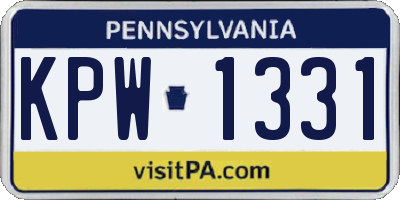 PA license plate KPW1331