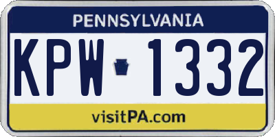 PA license plate KPW1332