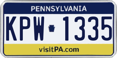 PA license plate KPW1335