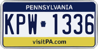 PA license plate KPW1336