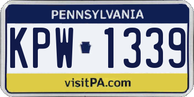PA license plate KPW1339