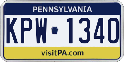 PA license plate KPW1340