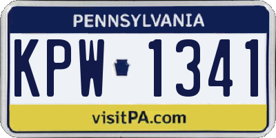PA license plate KPW1341