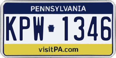 PA license plate KPW1346