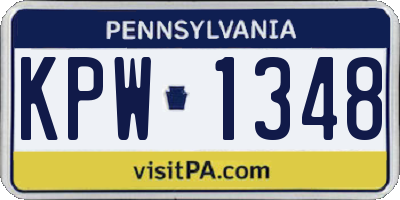 PA license plate KPW1348