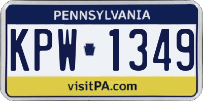 PA license plate KPW1349