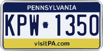 PA license plate KPW1350
