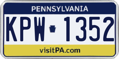 PA license plate KPW1352