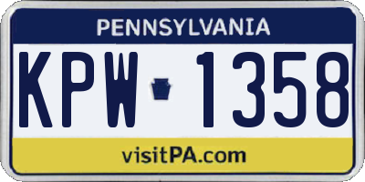 PA license plate KPW1358