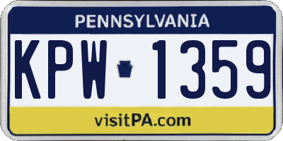 PA license plate KPW1359