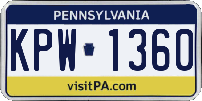 PA license plate KPW1360