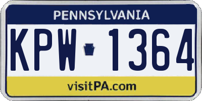PA license plate KPW1364
