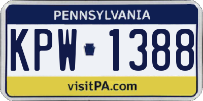 PA license plate KPW1388