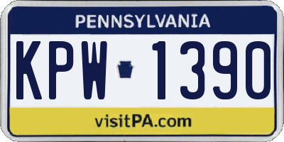 PA license plate KPW1390