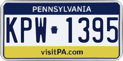 PA license plate KPW1395