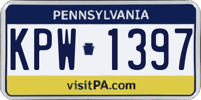 PA license plate KPW1397