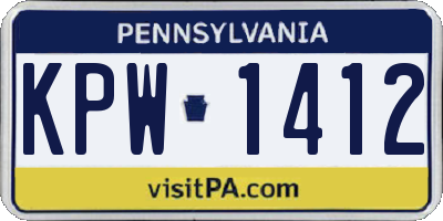 PA license plate KPW1412