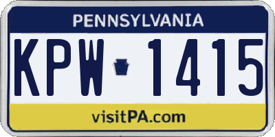 PA license plate KPW1415