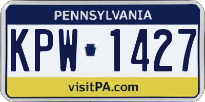 PA license plate KPW1427