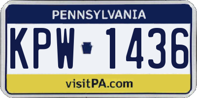 PA license plate KPW1436